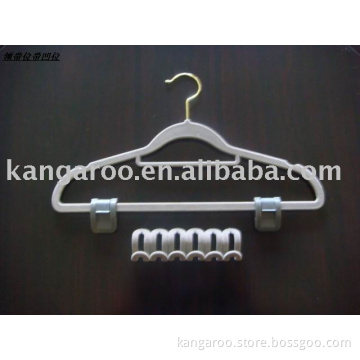 Flocked hanger with Tie-bar
